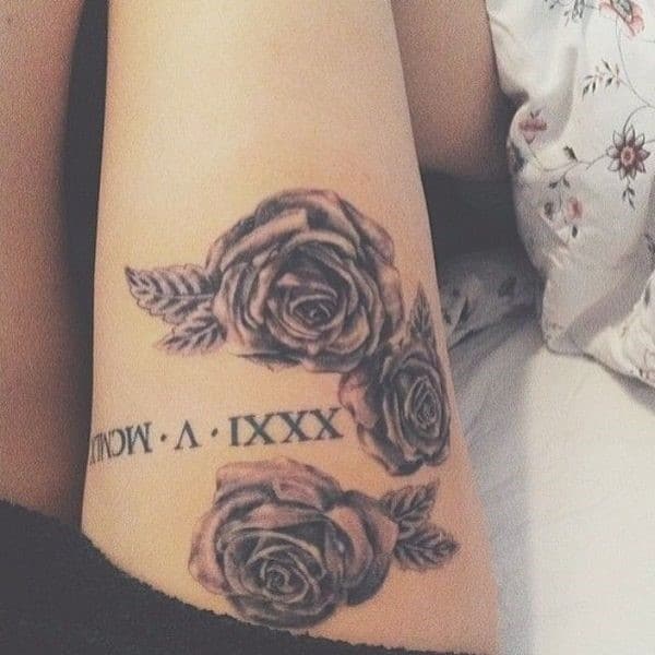 Roses scroll and roman numerals by Ashtonbkeje on DeviantArt