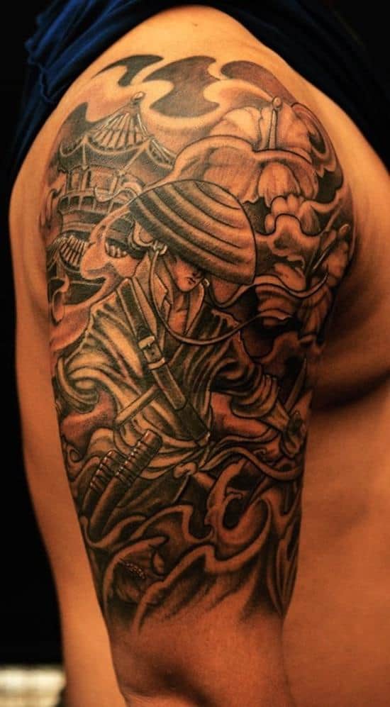 samurai tattoo cover up