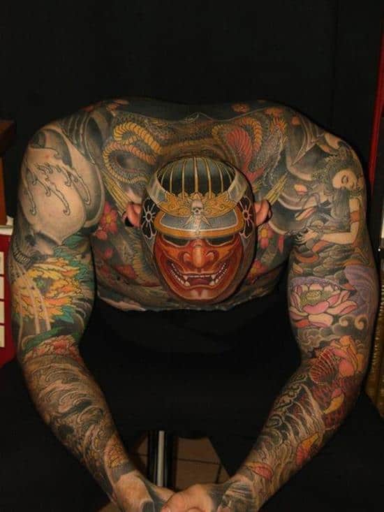 samurai tattoo on head