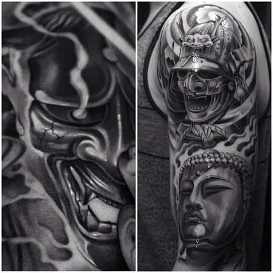 samurai arm tattoo samurai tattoo smoke effect