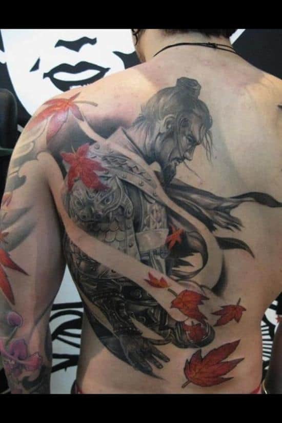 samurai back tattoo samurai tattoos fall season