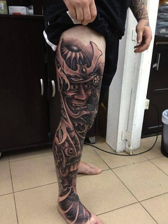 samurai leg tattoo samurai tattoos full leg