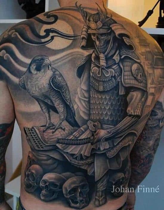 samurai tattoos sitting down