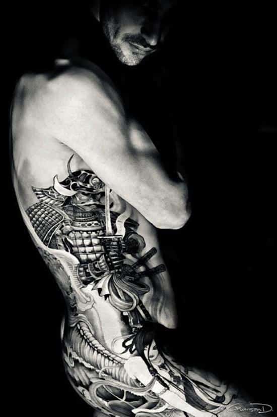samurai tattoo on side
