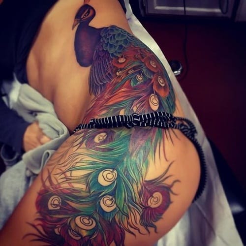 peacock tattoos for women