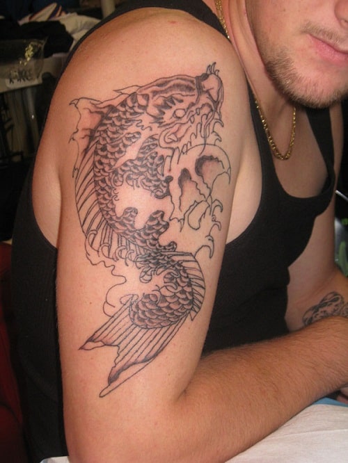 Simple Koi Tattoo on Arm