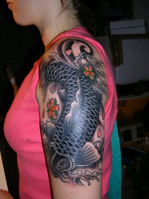 Koi Fish Tattoos  Koi Fish Chest  Sleeve Tattoos  Authentink