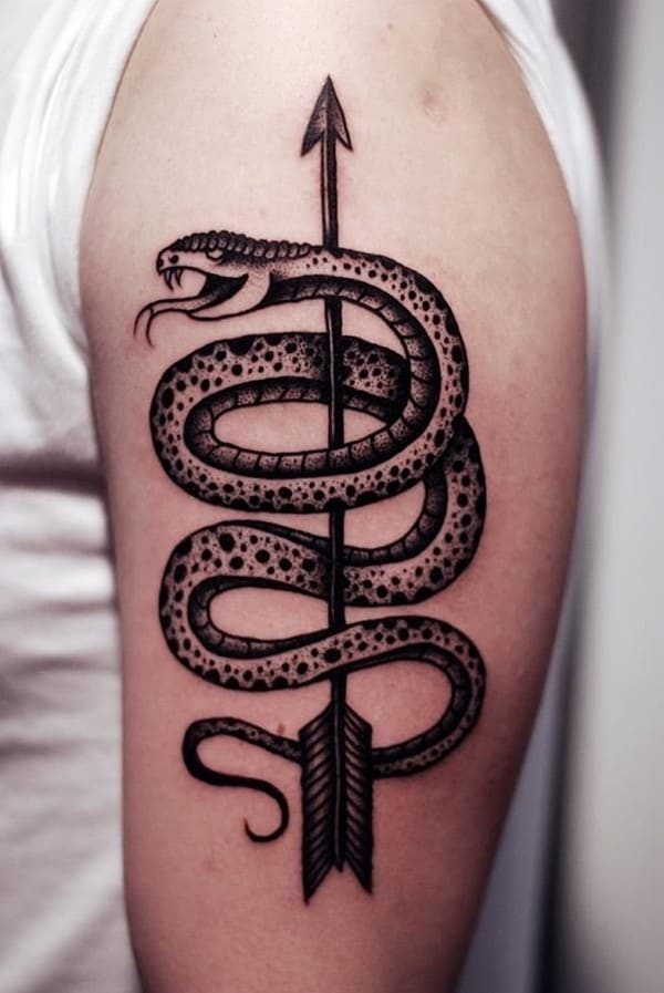 Snake wrapped around a rose tattoo  Tattoogridnet