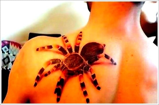 spider tattoo on chest