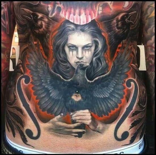 stomach-tattoo-bird-and-woman