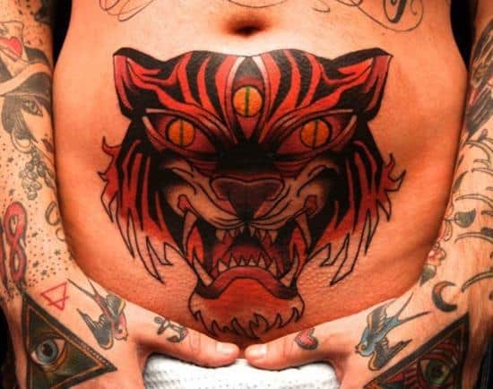 stomach-tattoo-tiger