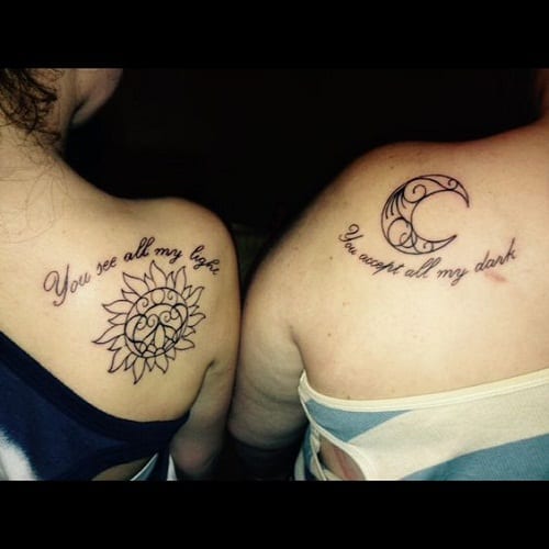 Sun and Moon Best Friend Tattoos