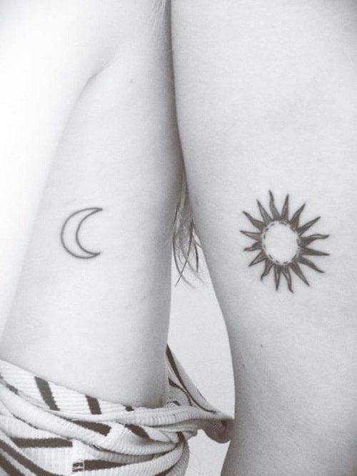 Sun and moon Friendship Tattoos