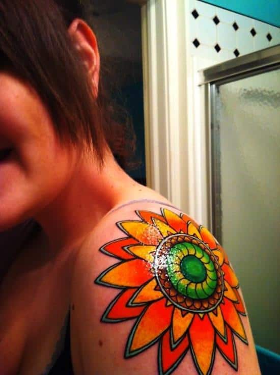 sunflower-tattoo-brightlycolored