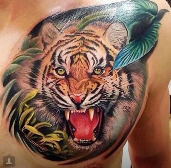tiger and jungle tattoo