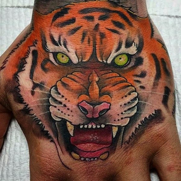 Tiger Tattoo  Tiger hand tattoo Tiger tattoo design Tiger tattoo