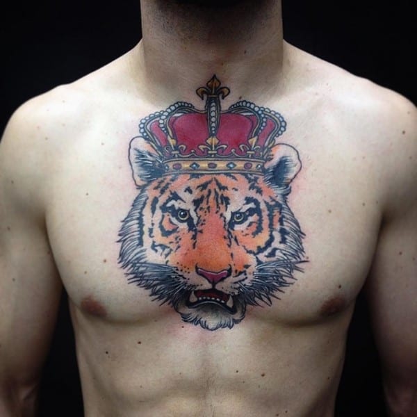tiger and crown tattoo