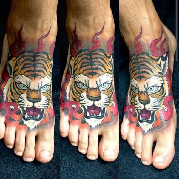 tiger foot tattoo