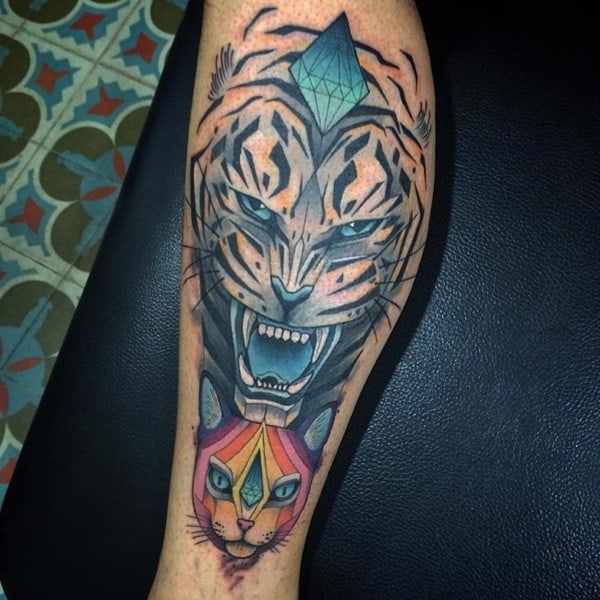 tiger and diamond tattoo