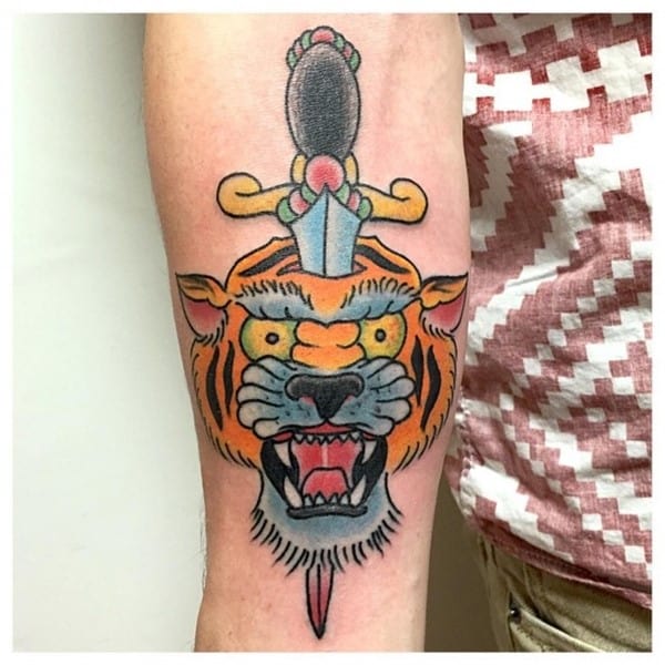 tiger head tattoo