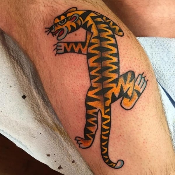 patterned tiger tattoo