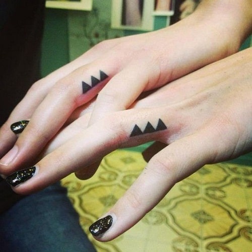 Triangles on Fingers Friendship Tattoos