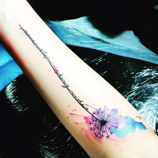 50 Devastatingly Delightful Dandelion Tattoos  TattooBlend  Hình xăm  Hình xăm màu nước Yêu hình xăm