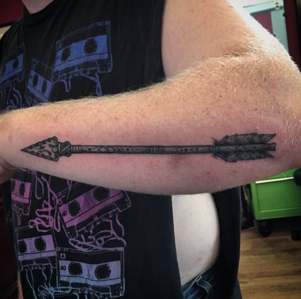 Blackwork Arrow Tattoo by Nic LeBrun
