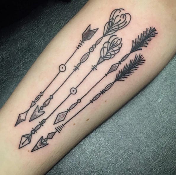 Dotwork Arrow Tattoos by Sinead Stewart