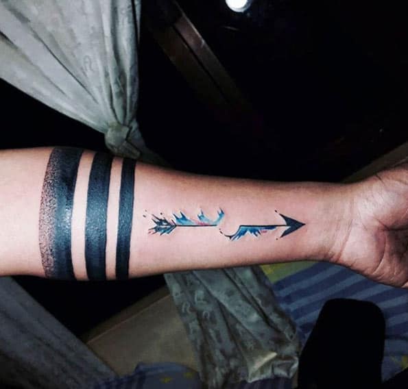 Watercolor Arrow Tattoo by Mervin Carballo