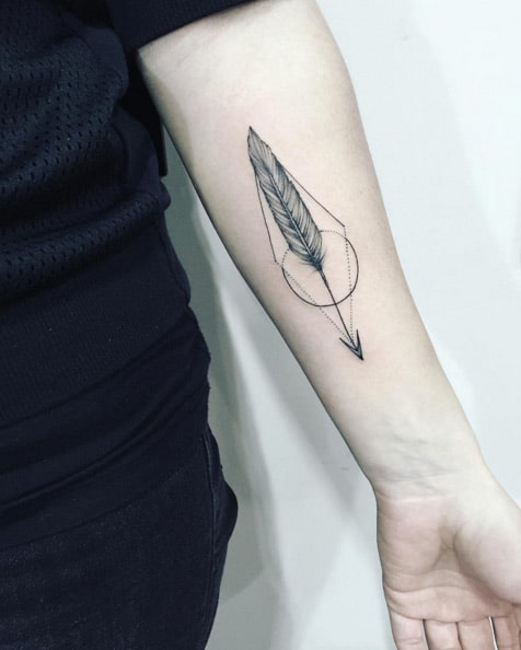 Geometric Arrow Tattoo by Anna Bravo