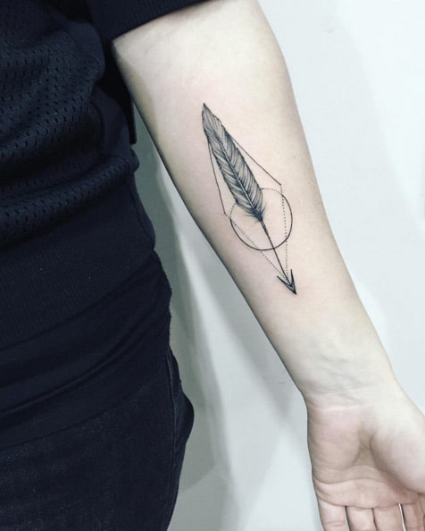 Martin Tattooer Zincik  Geometric Feather Tattoo by ZINCIK on DeviantArt