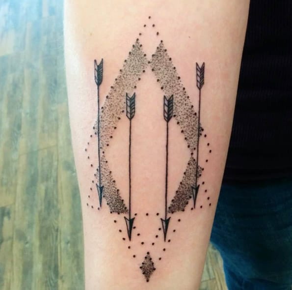 geometric arrow tattoo