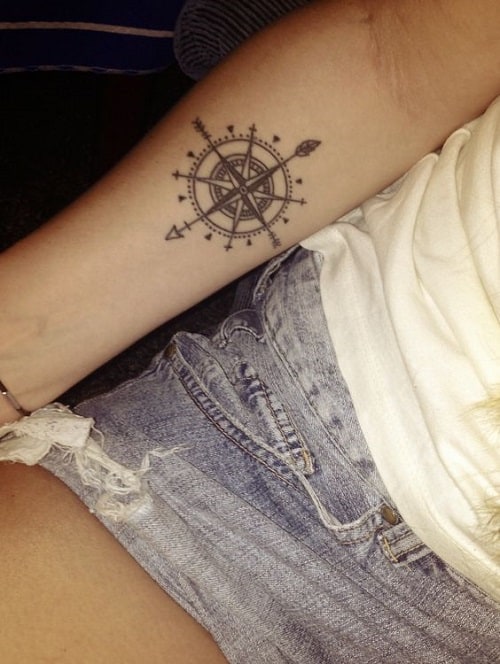 Arrows Compass Tattoo on Arm