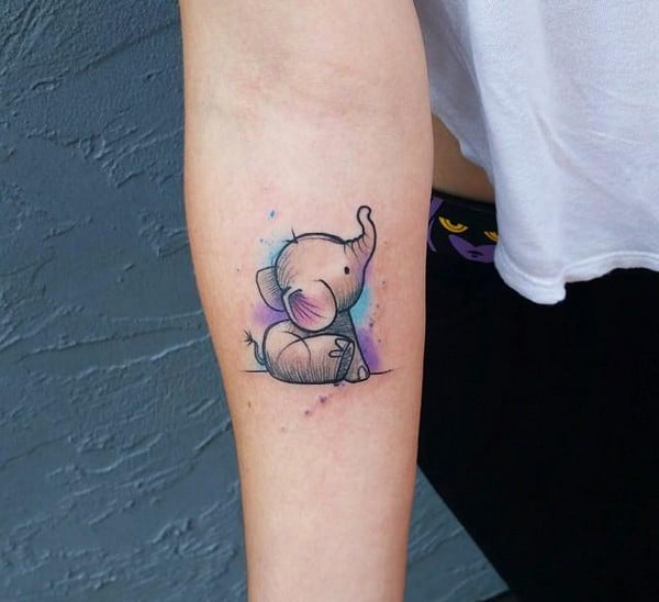 Baby Elephant Tattoo