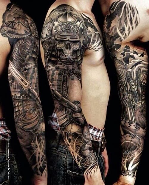 Badass Sleeve Samurai Tattoo