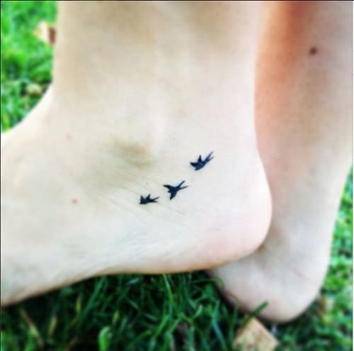 Bird Tattoos on Ankle
