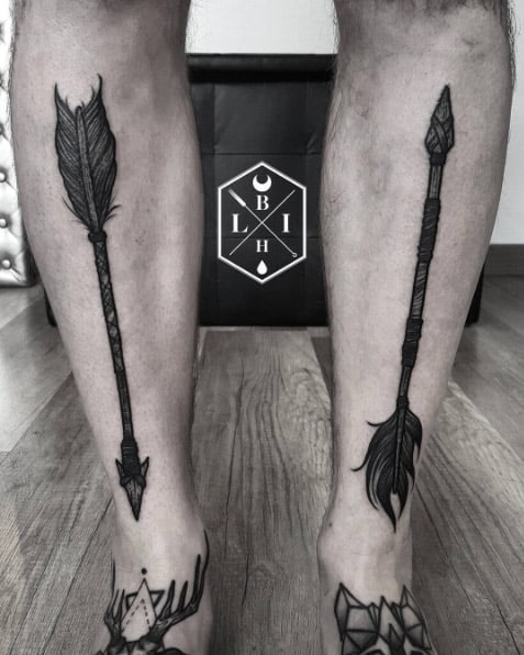 Blackwork Arrow Tattoos by Manuel