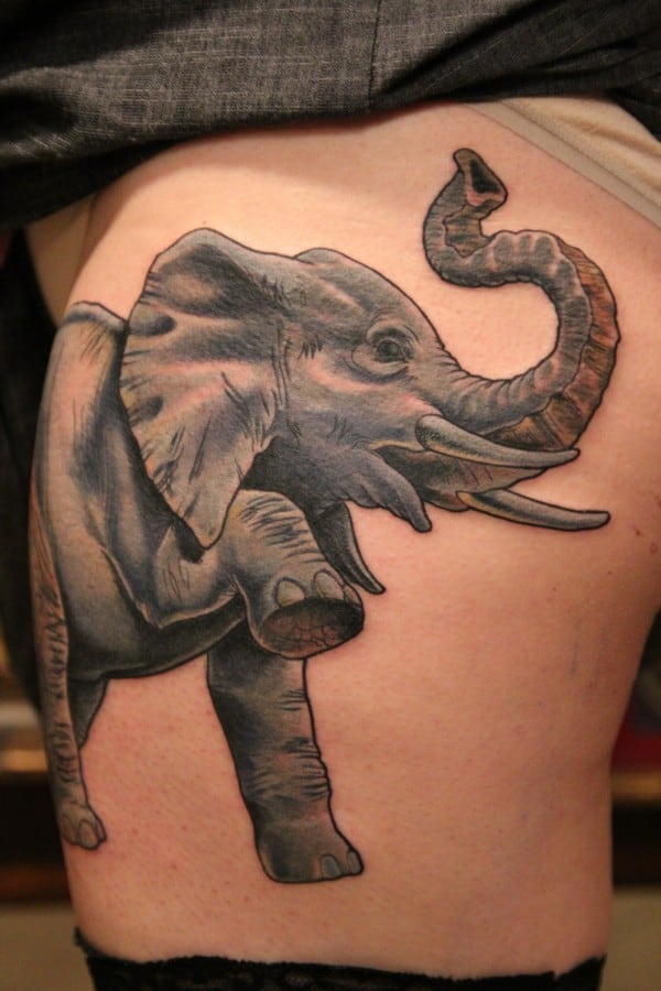 Chest Elephant Tattoo