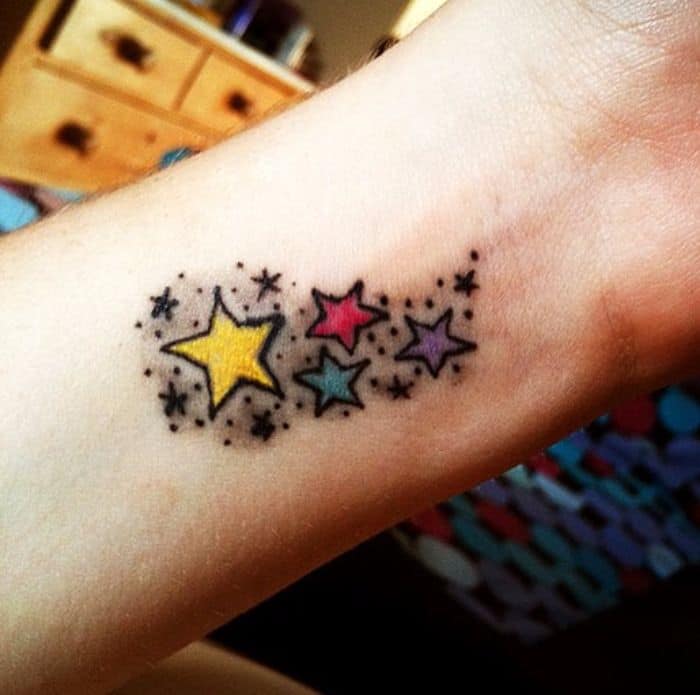 Female Wrist Star Tattoos Ideas