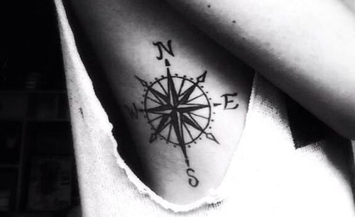 Compass Side Tattoo