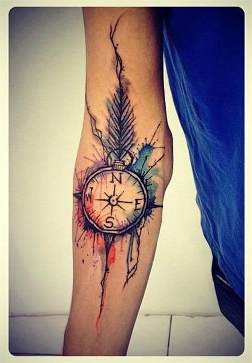 Compass Tattoo with Detailed Image