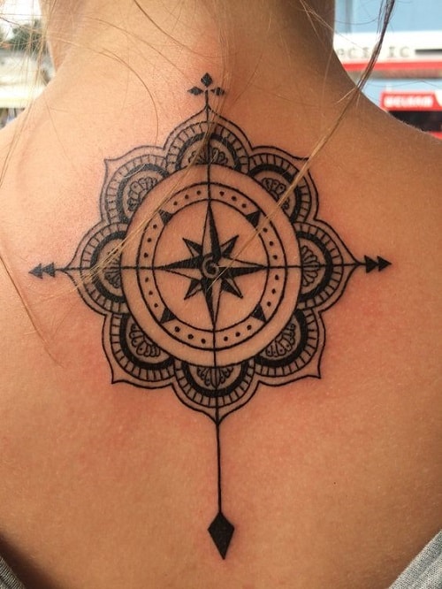 Cute Mandala Compass Tattoos