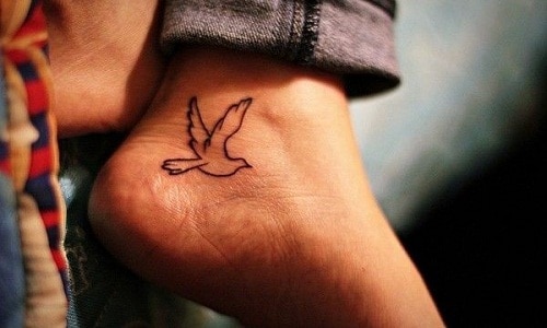 Cute Small Bird Foot Tattoo