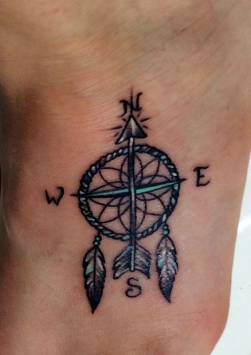 Premium Vector  Compass and anchor tattoo design