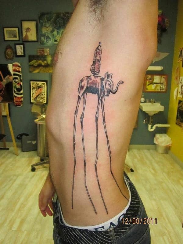 Elephant Tattoo On Side