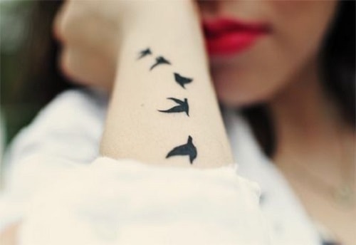 Flying Bird Tattoos for Ladies