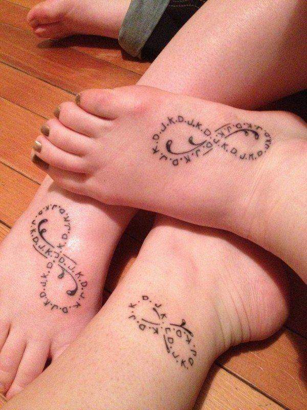 Foot Sister Tattoo For 3