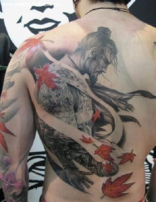 Japanese Samurai Tattoo on Back