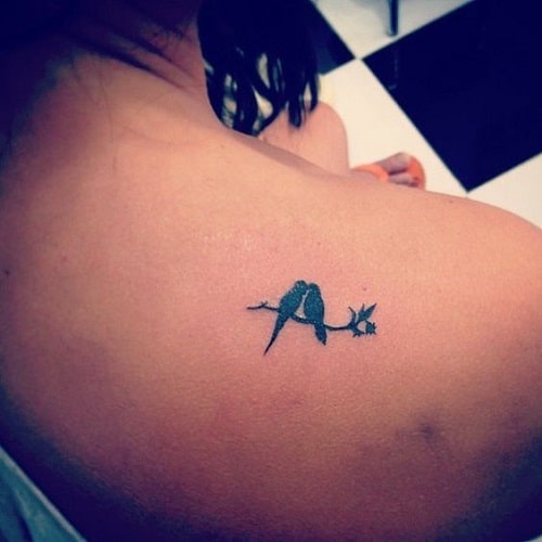 Lovebird Tattoos on Back